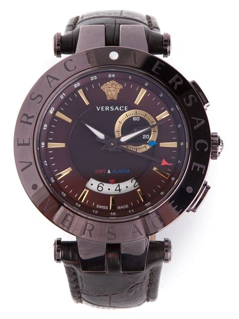 versace v-race gmt alarm watch|Versace V.